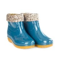 Naujilaisvalaikio lietaus batai moterims Žemu kulnu Apvaliu pirštu Batai Vandeniui atsparūs Vidutinio ilgio lietaus batai chaussures femmes ghn56 6 blue