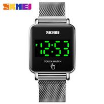 Fashion luminous LED couple watch thin square female student magnetic buckle touch screen electronic watch