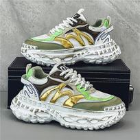 Mesh breathable dad shoes men's, trendy fashion tire sports shoes thick sole heightening street men's casual shoes 39