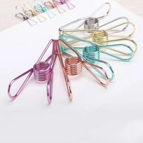 Cute Mini Metal Colorful Clip Binder Envelope Bookmark Writing Paper File Clips Office School Tool Desk Organizers Decorative A white