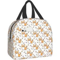 Dog Welsh Corgi Lunch Box Bento Box Insulated Lunch Boxes Reusable Waterproof Lunch Bag for School Office Picnic Hiking Beach 22x20x13CM dramblio kaulas