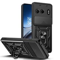 Kameros apsauginis dėklas OnePlus Nord 4 Nord4 1 + Nord 4 Armor hibridinis metalinis žiedo laikiklis galinis dangtelis OnePlus Nord 4 juoda