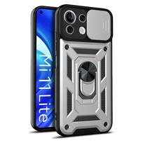 Xiaomi Mi 11 Lite Case Smūgiams atsparūs šarvai telefonų dėklai, skirti Xiomi Mi11 Xiaomi11 Lite Ne 5g Mi 11Lite Light Magnetic Ring Cover For Mi 11 Lite 4g gray