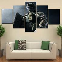 5 Piece Canvas Painting Spray Printings Art Picture Modular Movie Poster Rainbow Six Siege Fuze Guide Tom Clancy's No Frame 20x35cm*2  20x45cm*2  20x55cm*1 gray