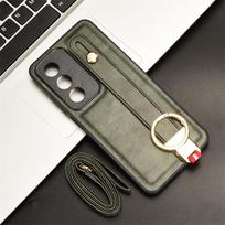 For OPPO K12X 5G Global Wrist Strap Ring Bracket Phone Holder Case For OPPO A3Pro Global Leather style Case Drop-Resistant Cover For OPPO K12X