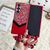 Wrist Strap Phone Case for Samsung Galaxy Z Fold 6 5 4 Fold6 Fold5 Fold4 Fold3 5G Plastic Hard Shell Protective Cover For Samsung Galaxy Z Fold4