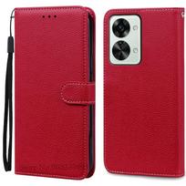 Dėklas Nord 2T, skirtas Oneplus Nord 2T 5G, odinis atverčiamas piniginės dangtelis, skirtas One Plus Nord 2T, telefono dėklas, Coque Fundas Etui Oneplus Nord 2T 5G tamsiai raudona spalva