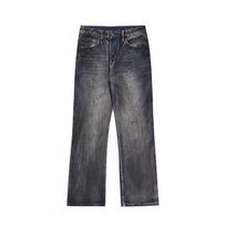 American DirtyFit Ink-Splashed Jeans: Unisex Straight Flared Vibe Slim Pants 2XL
