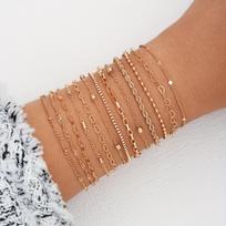 Simplicity Basic Stackable For To Women Love Heart Hollow Perfect Gift 13PCS/Set Multiple Sets Fashion Jewelry Bracelets Fashionable And Simple auksinė