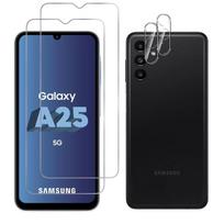 Tempered Glass for Samsung Galaxy A25 5G and Camera Protection [2 Pack] Glass Film Protection Phonillico® skaidri