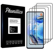 Grūdintas stiklas Xiaomi Redmi Note 12 PRO 5G [4 vnt. pakuotė] Ekrano apsauginė stiklo plėvelė Phonillico® juoda