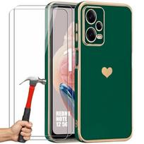 Case for Xiaomi Redmi Note 12 5G - Night Green - Heart Pattern - Shockproof - Anti-Scratch - Flexible
