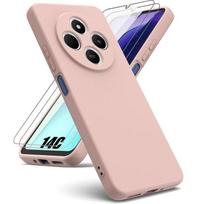 Case for Xiaomi Redmi 14C - Pink Liquid Protection + 2 Tempered Glass - EFConnection®