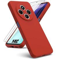 Case for Xiaomi Redmi 14C - Red Shockproof Protection + 2 Tempered Glass - EFConnection®