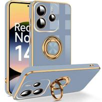 Case for Xiaomi Redmi Note 14 5G (not for 4G) Silicone with Rotating Ring - Blue