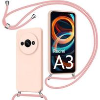 Coque - E.F.CONNECTION - pour Xiaomi Redmi A3 - Rose - Protection Antichoc - Bandoulière Réglable