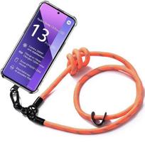 Coque - xiaomi - redmi note 13 pro+ 5g - protection transparente - cordon amovible - orange