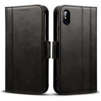 Coque Rabat - E.F.CONNECTION - pour iPhone XS Max - Protection 360° - Emplacement Carte - Noir