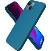 Blue silicone protective case for iPhone 15 Plus - E.F.CONNECTION - Slim - Shockproof - Matte