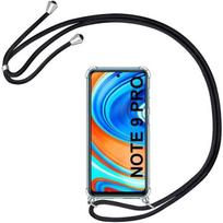 Coque pour Redmi Note 9 Pro - Xiaomi - TPU AntiChoc - Souple - Cordon Noir - Transparent