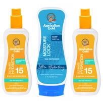 Australian Gold x2pcs gel spray SPF15 + Moisture Lock
