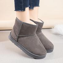 Popular snow boots women's winter 2024 new fur integrated fleece thickened warm snow cotton shoes short boots 35 pilka spalva