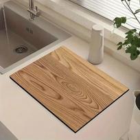 Dish Drying Mat Drain Pad for Dishes Rack Absorbent Non Slip Easy to Clean Bathroom Style A gray