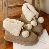 Evlight Winter Fur Fluffy Snow Boots Women's Warm Plush Lining Cotton Boots Soft Cozy House Cotton Shoes Casual Furry Snow Boots 36-37 žalia