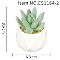 Simulated Succulent Plant Diamond Cup Bonsai, Fresh Decoration For Home And Office, Comfortable Body And Mind Es1178-4