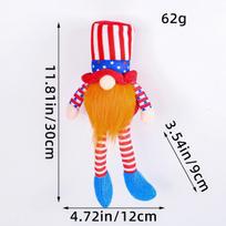 High Hat Pentagram Short Leg Doll Independence Day Faceless Doll With Lamp Beard Old Man Decoration C1-9 Men's Long Legs with Lights