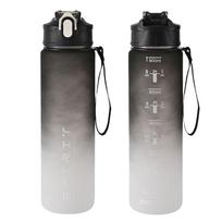 800Ml/28Oz Didelės talpos sportinis vandens butelis, nepralaidus spalvingam plastikiniam puodeliui geriamajam lauke keliaujantiems nešiojamiems sporto salės treniruokliams