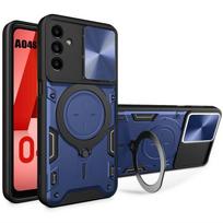 Hard Protective Case for Samsung Galaxy A04s - BOOLING - Metal Ring Holder - Navy Blue mėlyna