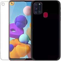 Case cover - Samsung - Galaxy A21s - Silicone case - Tempered glass film - Maximum protection juoda