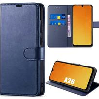 Protective case - BOOLING - for Samsung Galaxy A26 5G - Synthetic leather - Shockproof - Built-in stand mėlyna
