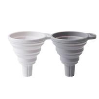 Creative Silicone Folding Funnel Retractable Household Liquid Sub-mini Funnel White Grey Funnel Household Kitchen Multifu Gadget 2pcs set