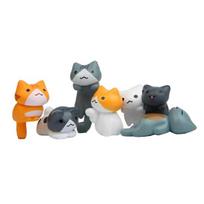 6Pcs Mini Cat Statues Car Center Console Decoration Set Adorable Simple Installation Rear View