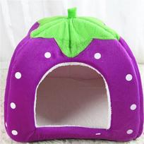 Strawberry Shape Cat Bed House Kennel Nest Sleeping Bag Puppy Pet For Small Dogs Sofa Mat Cushion Cat Pet Supplies Cama Gato S&Strawberry violetinė