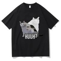 Cat Meme Print T Shirt Men Women Cartoon Graphic Print Comfortable Casual Summer Tees Tops Harajuku T-shirts XXXXL