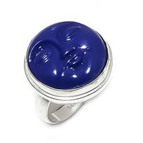 Cameo Moonface Gemstone Handmade 925 Sterling Silver Jewelry Ring Size 8.5 E9L46