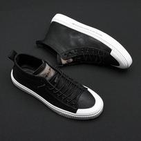 100% Genuine Leather Shoes Men High top Footwear Fashion Street Style Black Shoes Mens Casual Shoes Plus Size 45 D181 39 juoda