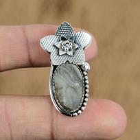 Birthday Gift For Her Natural Geode Agate Druzy Pendant Flower 925 Silver