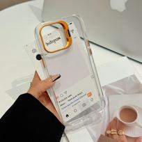 Applicable To IPhone16PM Lens Invisible Bracket Mobile Phone Case Apple 13/14/15 Transparent Acrylic Protective Case Apple 12/12Pro Universal