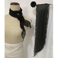 Elegant Rose Flower Long Satin Scarf Soft Pure Color Chiffon Neckerchief Collar Decoration Kerchief Chiffon Scarves