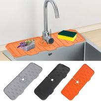 Silicone Splash-Proof Faucet Drying Pad for Kitchen & Bathroom First Generation Drain Pad 90g oranžinė-raudona