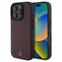 Mercedes Mehmp16X23Rbarr Iphone16 Pro Max 6.9 Czerwony/Red Twardy futerał Teksturowana i gładka skóra Magsafe