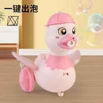 Children'S Electric Bubble Cart, Hand-Pushed Bubble Toys, Light And Music, Cute Duck Bubble Machine Toys
