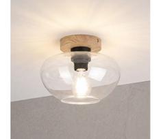 Lubinis šviestuvas FLO WOOD 1xE27/15W/230V ąžuolas/skaidrus, skersmuo 22 cm