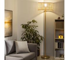 BRILAGI - LED grindinė lempa CERIA 1xE27/20W/230V Ø 25 cm bambukas/auksinė
