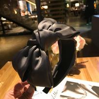 PROLY New Fashion Hair Accessories Side Knot Wide Bowknot Hairband Solid Color Casual Headband For Adult Turban