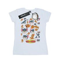 Tom And Jerry Womens/Ladies Many Faces Cotton T-Shirt M balta